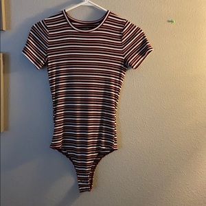 striped short sleeve bodysuit